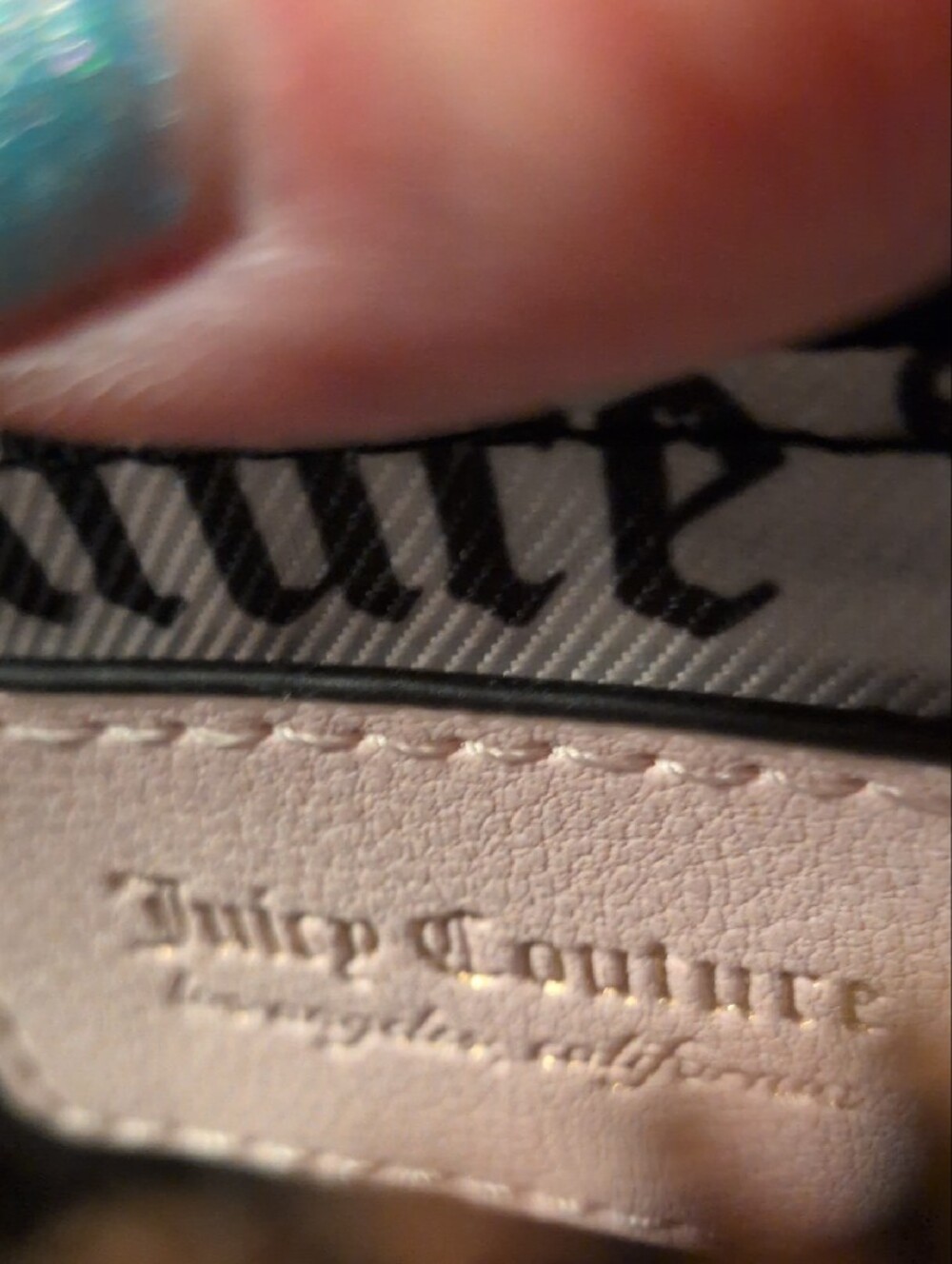 Juicy Couture Black and Pale Pink Velvet Satchel - Picture 11 of 14
